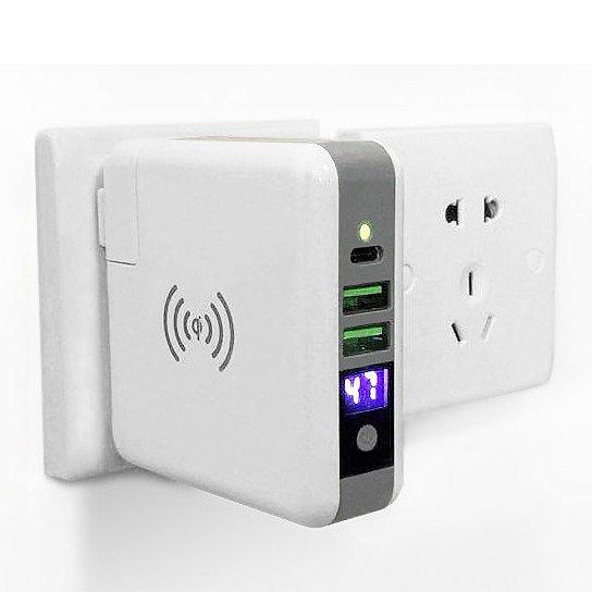 Super Multi-Power Wireless Charger With Global Adopters And Power Bank