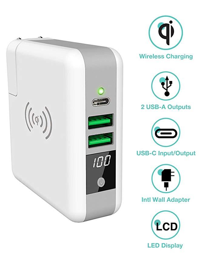 Super Multi-Power Wireless Charger With Global Adopters And Power Bank
