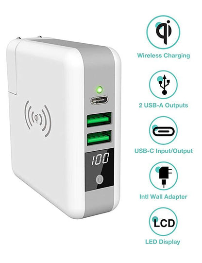 Super Multi-Power Wireless Charger With Global Adopters And Power Bank