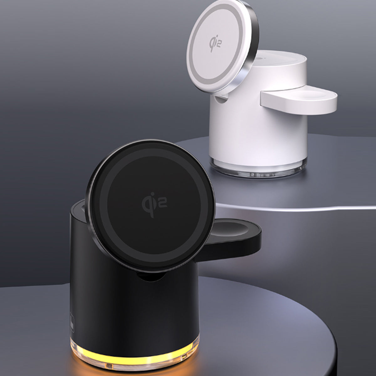 CLINGOMATIC Charging Station 3 In 1 Wireless Charger Stand With Halo Light