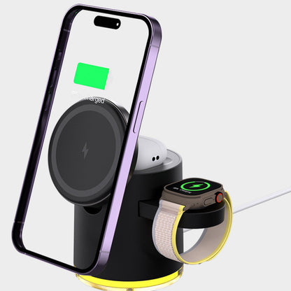 CLINGOMATIC Charging Station 3 In 1 Wireless Charger Stand With Halo Light