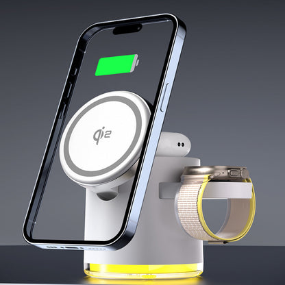 CLINGOMATIC Charging Station 3 In 1 Wireless Charger Stand With Halo Light