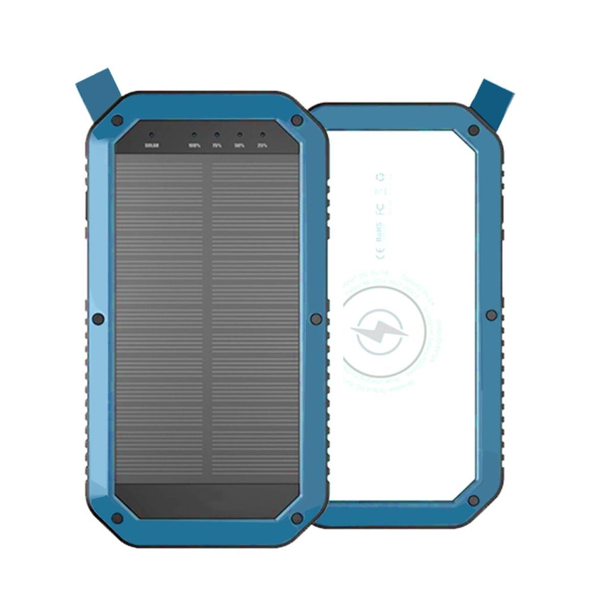 Sun Chaser Mini Solar Powered Wireless Phone Charger 10,000 mAh With LED Flood Light