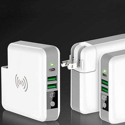 Super Multi-Power Wireless Charger With Global Adopters And Power Bank