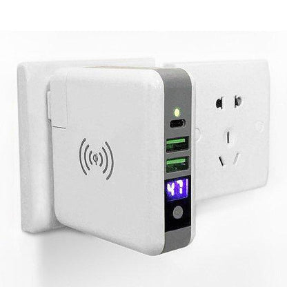 Super Multi-Power Wireless Charger With Global Adopters And Power Bank