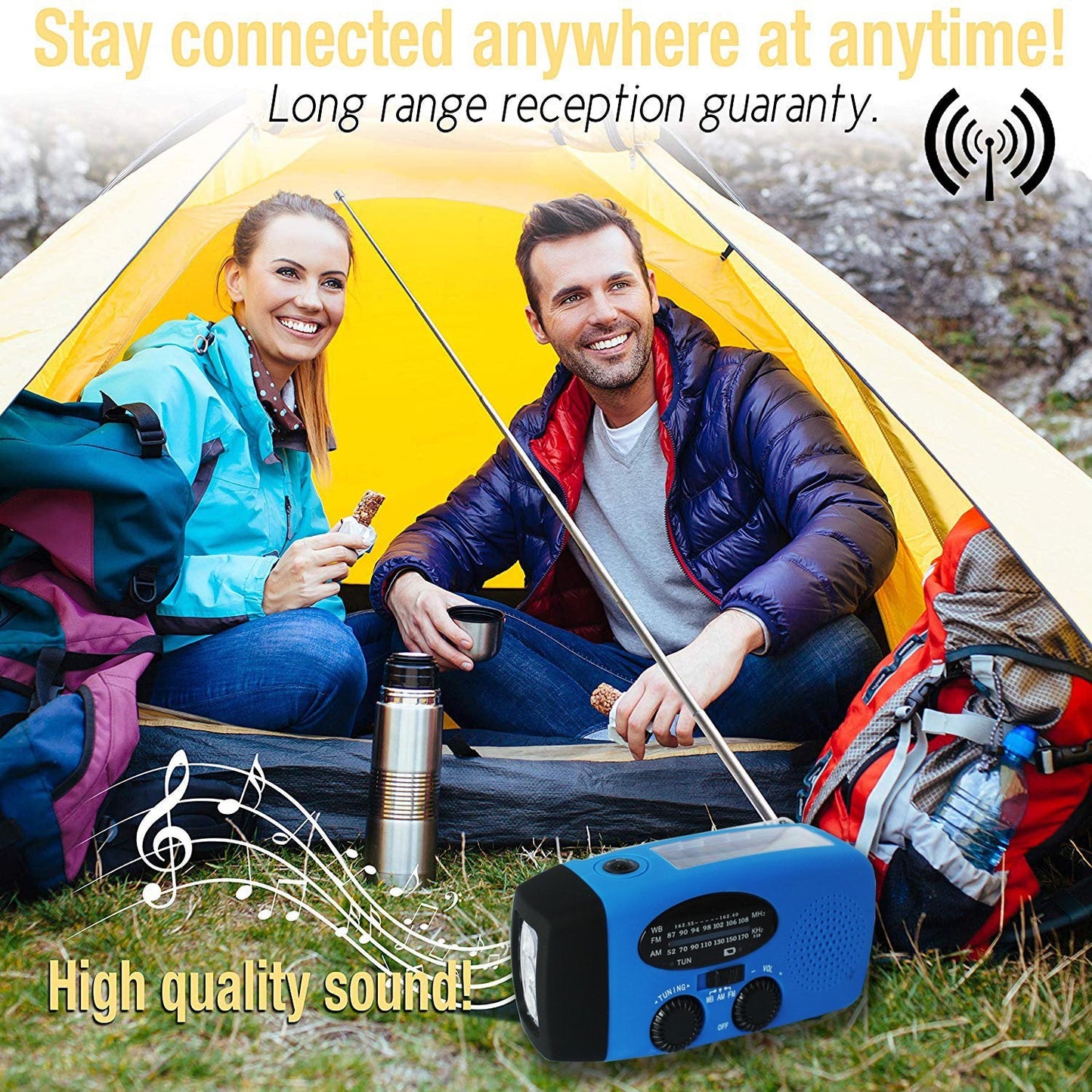 Storm Safe Emergency AM/FM/NOAA Weather Band Radio With Solar Flash Light And Built-in Phone Charger
