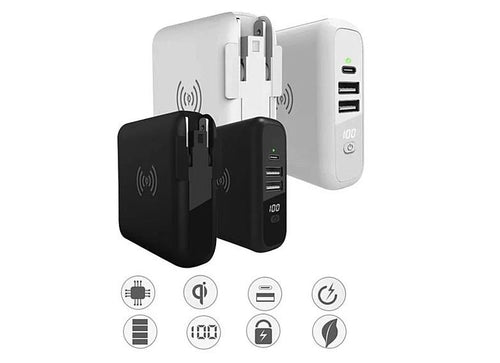 Global Gadget Worldwide Super Travel Wireless Charger With Multi Ports And Portable Charging