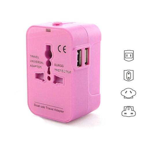 Worldwide Power Adapter and Travel Charger with Dual USB Ports Works in 150 Countries
